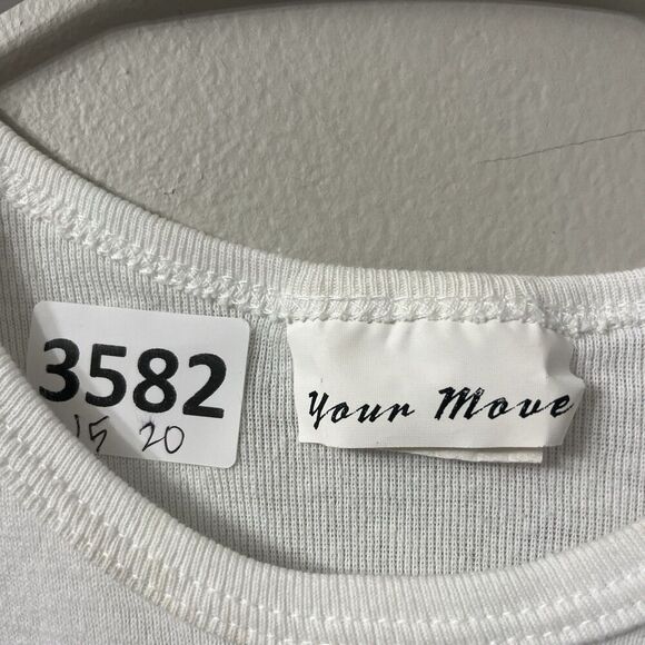 Your Move Vtg Y2K White Tank Top Flowers Graphic Boho Vintage Grunge L Womens - Picture 2 of 6